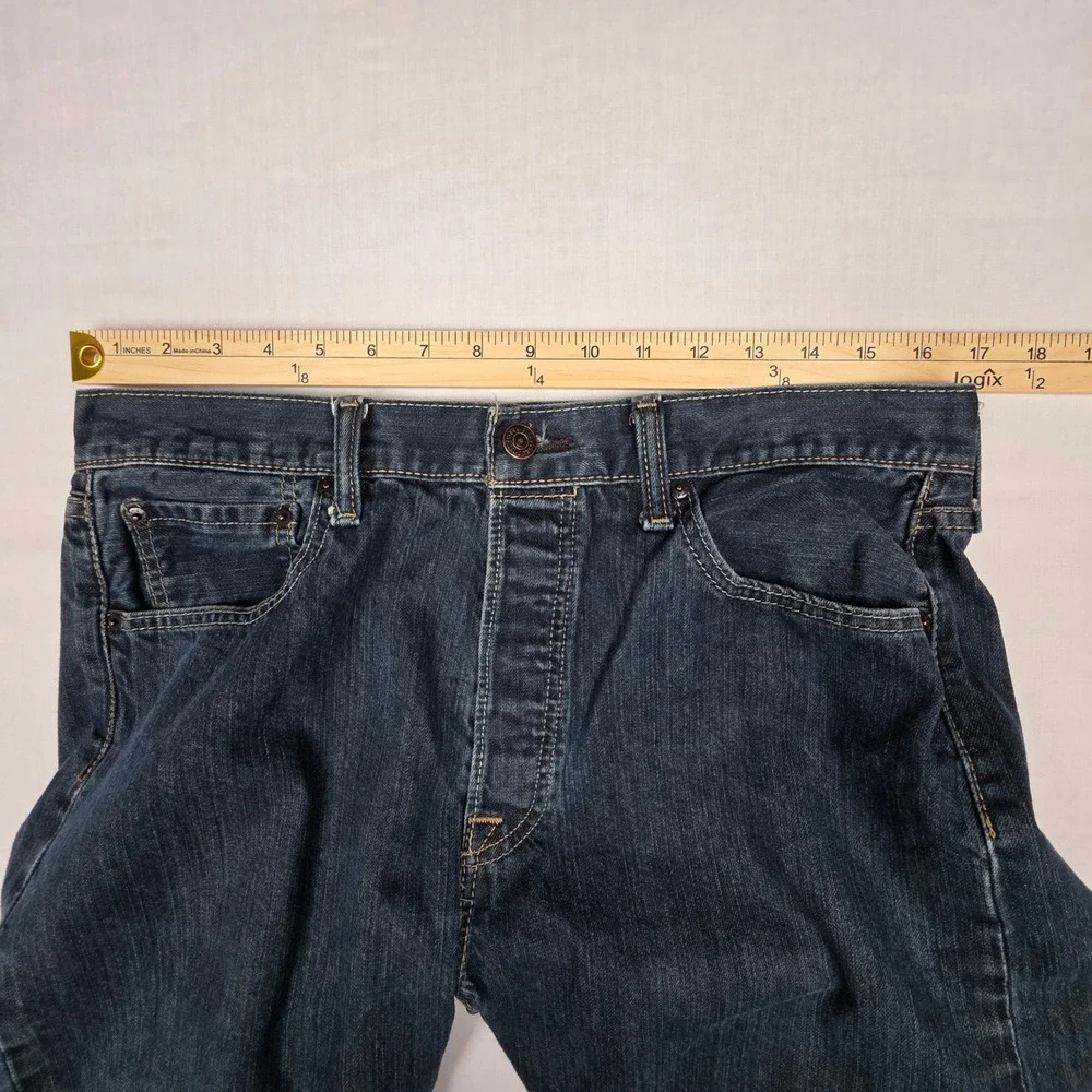 Levis 501 Original Fit Mens Dark Wash Straight Leg Button Fly Jeans 34x34